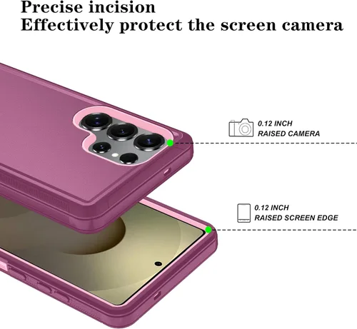 Vista 49 de ONOLA Funda compatible con Samsung Galaxy S24 Ultra con protector de pantalla HD, resistente a los golpes y a las caídas, funda de 3 capas