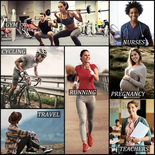 Vista 6 de CHARMKING Calcetines de compresión para mujeres y hombres, 6 pares de calcetines atléticos de tobillo de 15-20 mmHg, ideales para entrenamiento