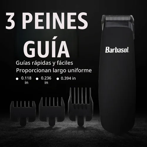 Vista 5 de Barbasol - Recortador de retoque para hombres, recortadora eléctrica compacta de precisión XTREME para barba y cabello con cuchillas de acero