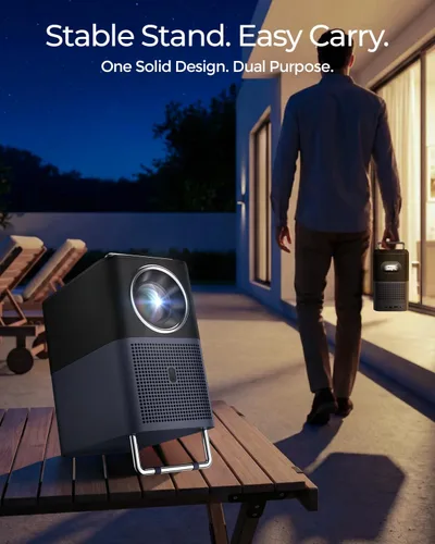 Vista 8 de TCL Proyector inteligente A1s compatible con 4K, 600 lúmenes ISO, compatible con Google TV y Netflix, WiFi y Bluetooth, enfoque automático Keystone