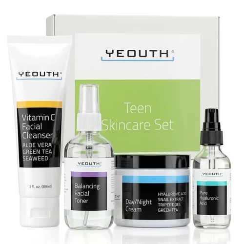 Vista 11 de YEOUTH Set de cuidado de la piel: suero de ácido hialurónico con vitamina C, tónico facial, hidratante facial, kit de cuidado de la piel