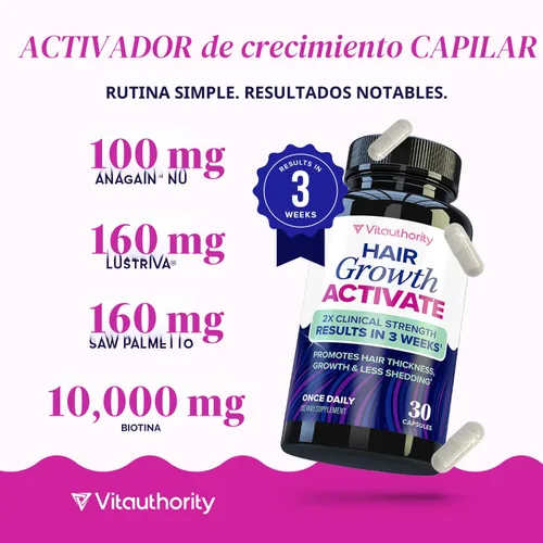 Vista 7 de Lustriva Suplemento para el Crecimiento del Cabello para Mujeres Lustriva y Vitaminas Bloqueadoras de DHT para Cabello Más Grueso y Abundante