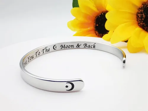 Vista 185 de Pulseras inspiradoras para mujer, joyería de acero inoxidable, con refranes, pulsera motivacional con mensaje oculto, pulseras grabadas para mejor