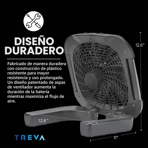 Vista 4 de O2COOL ventilador portátil de 10 pulgadas con luces para acampar Sí