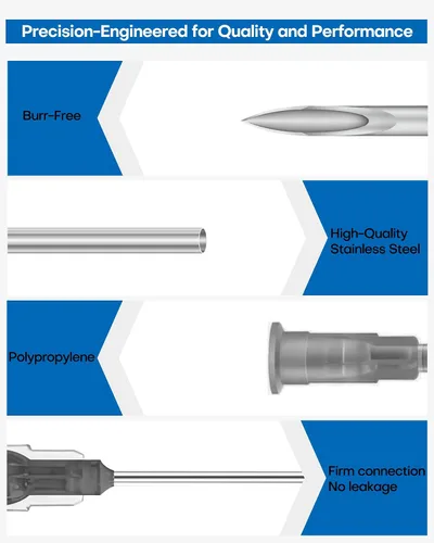 Vista 3 de 100 piezas agujas desechables 22G de 1 pulgada, Luer Lock paquete individual de accesorios de herramientas de laboratorio para rellenar líquidos
