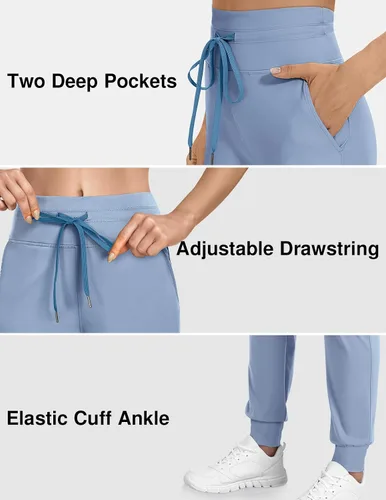 Vista 4 de TARSE Pantalones deportivos para mujer con bolsillos y cordón para correr