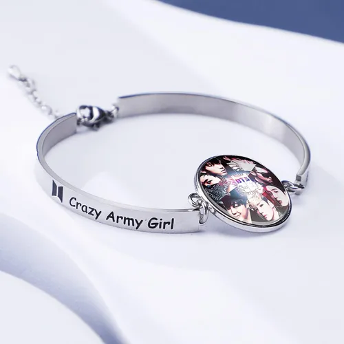 Vista 3 de G-Ahora BT Army Jewelry Crazy Army Girl Bracelet Kpop BT Bangtan Boys Bracelet Gift For BT Fans