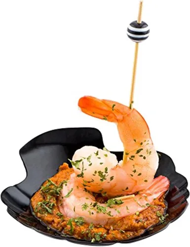 Vista 14 de Restaurantware Plato de aperitivo de 3.3 pulgadas, 25 platos desechables de plástico para aperitivos, resistentes platos de cóctel de plástico negro