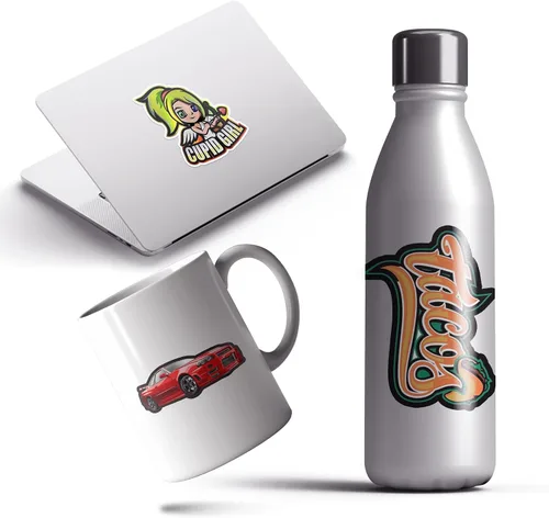 Vista 2 de VulgrCo Etiquetas de vinilo personalizables para logotipo de empresa, impermeables y aptas para lavavajillas, etiquetas personalizables duraderas