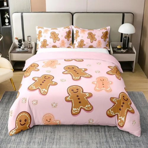 Vista 10 de Funda de edredón de Papá Noel 100% algodón, funda de edredón de ciervos de Navidad para niños y niñas, juego de ropa de cama de pingüinos de dibujos
