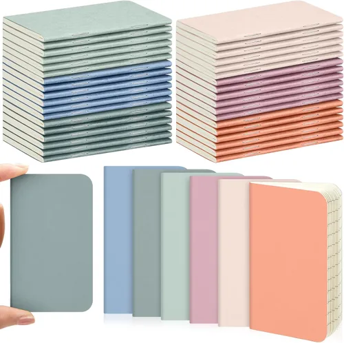 Vista 15 de Outus 36 piezas de mini cuadernos de bolsillo 2.5" x 4" de papel kraft, bloc de notas mini, cubierta blanda en masa, cuaderno de notas de bolsillo