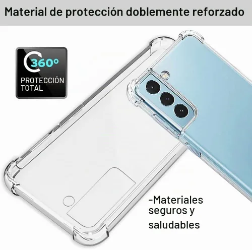 Vista 7 de Funda para Samsung S21 FE, Samsung Galaxy S21 FE y protector de pantalla, a prueba de golpes, transparente, delgada, suave, de silicona TPU