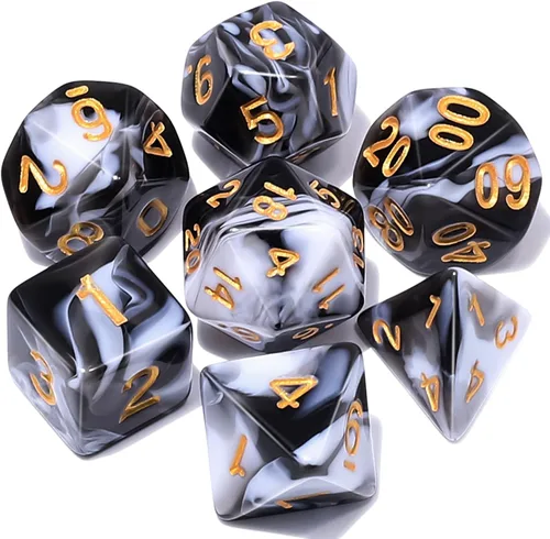 Vista 30 de CiaraQ DND - Juego de dados poliédricos con una bolsa de dados negra para juegos de mesa de rol D&D RPG MTG