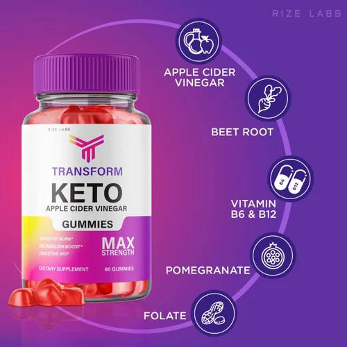 Vista 4 de rize labs - Gomitas avanzadas de vinagre de sidra de manzana Transform Keto (ACV) (60 gomitas)