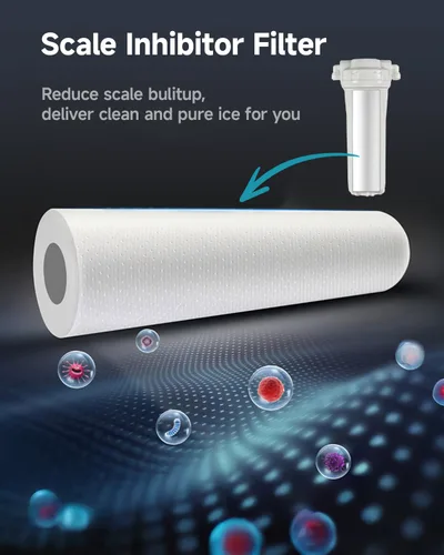 Vista 5 de EUHOMY Máquina comercial para hacer hielo, 1000 libras/24 horas, máquina de hielo industrial con contenedor de almacenamiento de 300 libras, lista