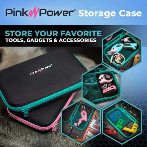 Vista 8 de Pink Power Estuche de almacenamiento para destornilladores inalámbricos de tijera, cortador de caja de tijera, accesorios de costura artesanal