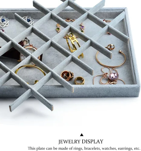 Vista 3 de Oirlv - Bandejas de terciopelo apilables para joyas organizador de joyas bandejas de almacenamiento