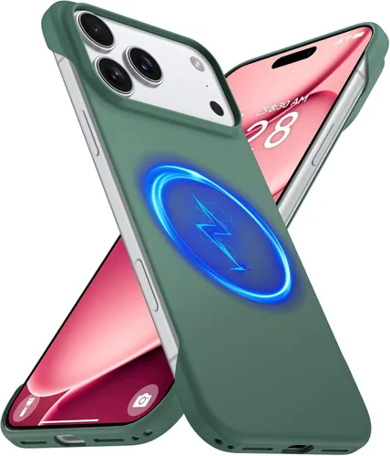 Vista 36 de GRECAZO - Funda magnética delgada sin marco para iPhone 17 Pro Max, color azul
