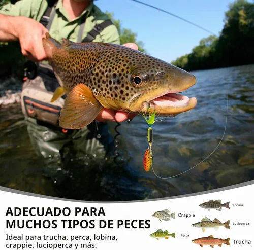 Vista 3 de THKFISH Spinnerbait Spinners Spinnerbait señuelos de trucha Señuelos de pesca para lubina trucha Crappie Color A-1/7oz *4pcs