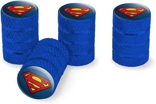 Vista 11 de Tapones de válvula de borde de neumático de aluminio con logotipo clásico del escudo de Superman