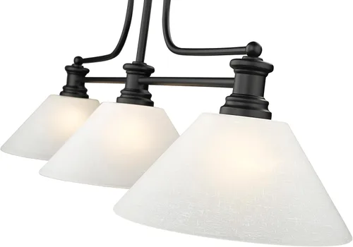 Vista 3 de Z-Lite 725-3-AWL14 Melange 3 Light Colgante lineal de 14" de ancho con tonos cónicos