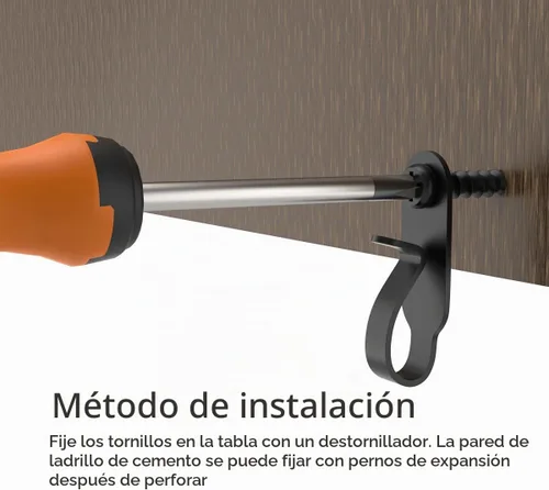 Vista 3 de Ganchos para colgar luces, ganchos de tornillo para luces colgantes, clips LED, acero inoxidable, negro, paquete de 20