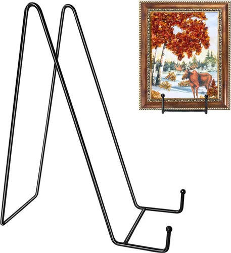 Vista 11 de Kruodop Soportes de Placa de 10 Pulgadas para Exhibición, Paquete de 3 Soportes de Placa para Exhibición, Soporte de Caballete de Marco de Metal