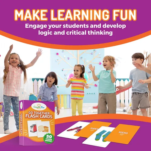 Vista 7 de Tarjetas flash Go Together para niños y adultos – 50 tarjetas realistas de emparejamiento de imágenes para terapia del habla, actividades
