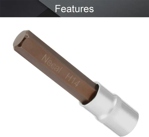 Vista 74 de Utoolmart 1/2" Drive x 0.551 in largo Hex Bit Socket, métrico, S2 y Cr-V acero 1pcs