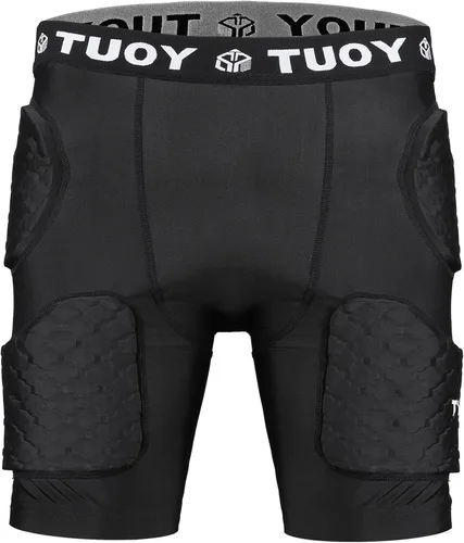 Vista 2 de TUOY Adult Padded Compression Shorts 5-Pad Football Girdle Hip Thigh Protector