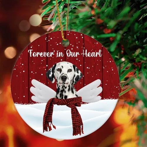 Vista 12 de Forever in Our Heart Ornaments Funny Pet Dogo Argentino with Angel Wings Ornament Christmas Tree Decoration Pet Loss Gifts Pet Memorial Gifts