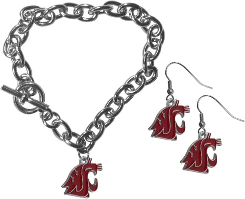 Vista 5 de Siskiyou Sports NCAA unisex-adult Chain Bracelet and Dangle Earring Set