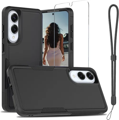 Vista 91 de Jeylly Funda para Samsung Galaxy S10 Plus S10+, ajuste delgado, doble capa, resistente, absorción de golpes, TPU con carcasa trasera de Negro