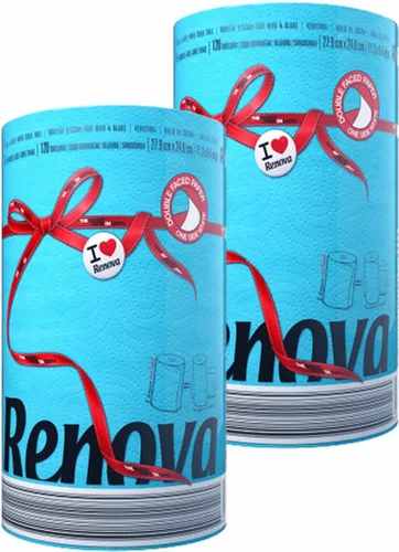Vista 14 de Renova - Juego de rollos de toallas de papel, 2 rollos, 2 capas, 120 hojas altamente absorbentes, eleva tu imagen con estilo profesional y Amarillo