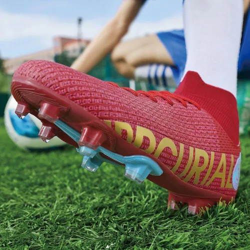 Vista 4 de AOSENSS Zapatos deportivos de fútbol para hombre, botas de fútbol para mujer, antideslizantes, transpirables, para interiores y exteriores