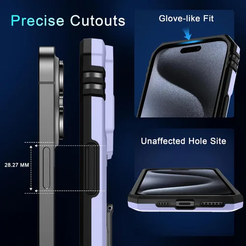 Vista 343 de DEERLAMN Funda para iPhone Xs Max con funda deslizante para cámara + protector de pantalla, soporte giratorio de anillo de grado militar a prueba