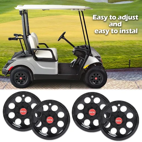Vista 9 de G-PLUS Wheel Cover Hub Caps Compatible with EZGO Club Car and Yamaha Golf Cart Hubcaps (Set of 4,8-10 Inch)