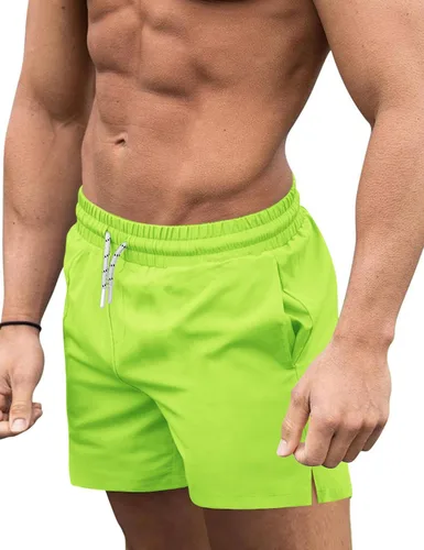 Vista 23 de COOFANDY Men's Swim Trunks Quick Dry Board Shorts Swimwear Bathing Suit Un negro