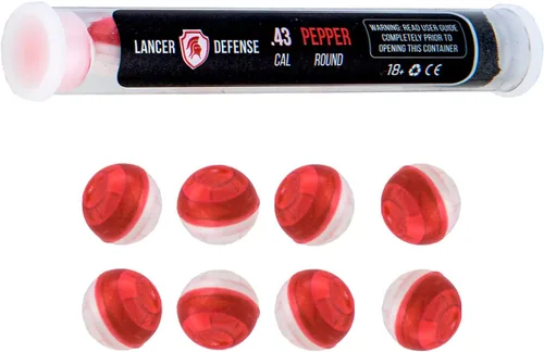 Vista 3 de Lancer Tactical Bola de Defensa 0.43 Cal para Autodefensa Incluye Proyectil de Pimienta para Uso en Todos los Lanzadores de Proyectiles de Pimienta