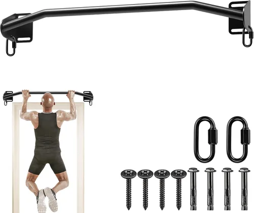 Vista 12 de Kipika - Barra de dominadas de gran resistencia para montar en la puerta, barra multifuncional para flexiones, barra de fitness portátil
