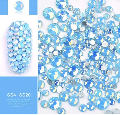 Vista 7 de DAODER Paquete de 4 diamantes de imitación de ópalo brillantes para uñas 3D, diamantes de imitación de cristal y dijes, decoración de uñas, gemas
