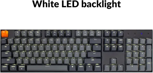Vista 8 de Keychron Teclado mecánico K10 de tamaño completo con retroiluminación LED blanca intercambiable en caliente para Mac Windows multitarea de 104