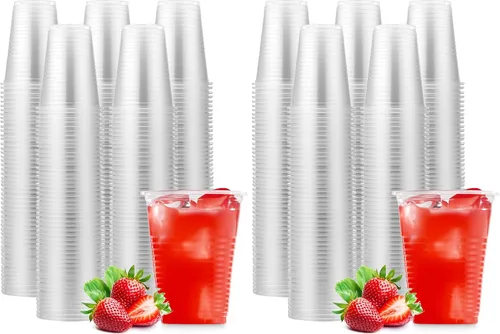 Vista 7 de Munfix - Paquete de 500 vasos de plástico transparente de 9 onzas