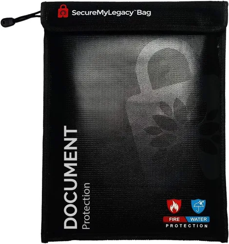 Vista 7 de Secure My Legacy - Bolsa ignífuga: bolsas impermeables e ignífugas para documentos, soporte para documentos con almacenamiento resistente al fuego