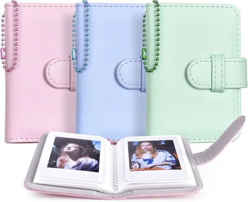 Vista 13 de Mini álbum de fotos de 32 bolsillos compatible con Fujifilm Instax Mini Film - Instax Mini 12 99 70 7s 8 8+ 9 11 25 50s 90 99, mini álbum de fotos