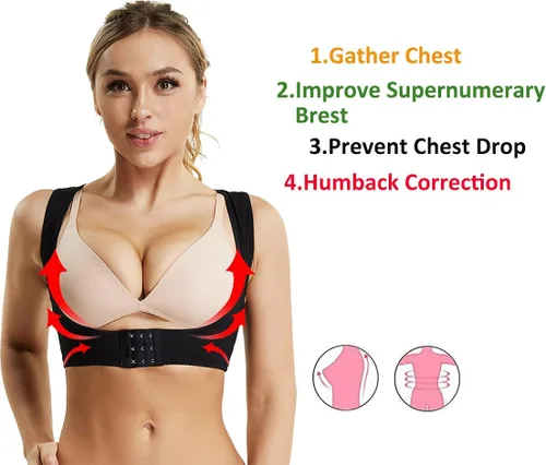 Vista 2 de JOYSHAPER Sujetador con correa en X para mujer corrector de postura para el pecho