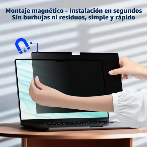 Vista 4 de Pantalla magnética de privacidad para MacBook Pro de 13 pulgadas (2016, 2017, 2018, 2019, 2020, 2021, 2022, M1, M2), pantalla de privacidad mate