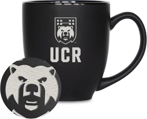 Vista 71 de Rico Industries - Taza de cerámica mate negra con grabado láser estándar de 15oz para NCAA (escuelas T & U) - Para bebidas calientes o frías