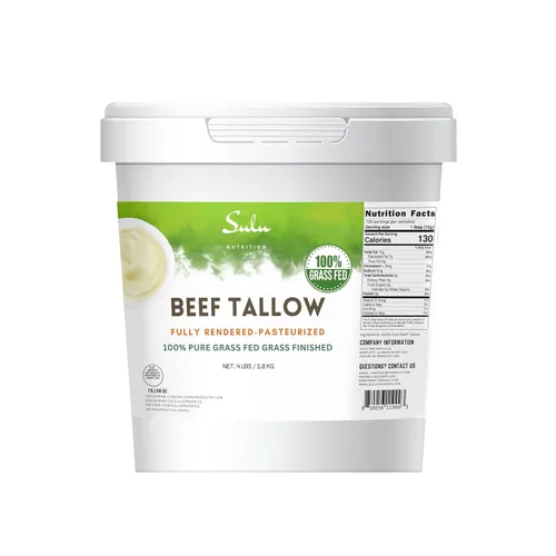 Vista 3 de 100% Puro Sebo de Carne de Res Alimentada con Hierba y Acabada Totalmente Fundido - Grado Alimenticio (3.17 kg)
