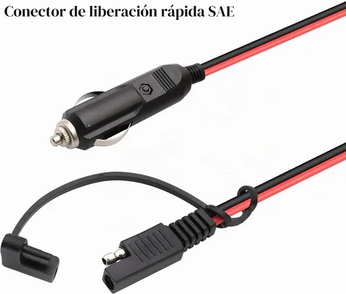 Vista 5 de Cable de cargador para encendedor de cigarrillos SAE, 16 AWG 12 V, enchufe macho a SAE de 2 pines, conector de desconexión rápida, adaptador